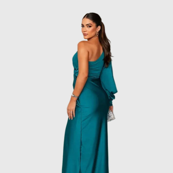 Auriane | Robe Maxi Asymétrique Satinée