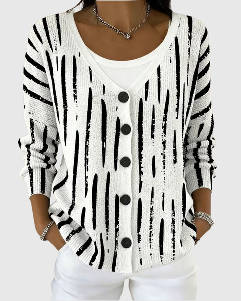 Violette | Cardigan Graphique Épuré
