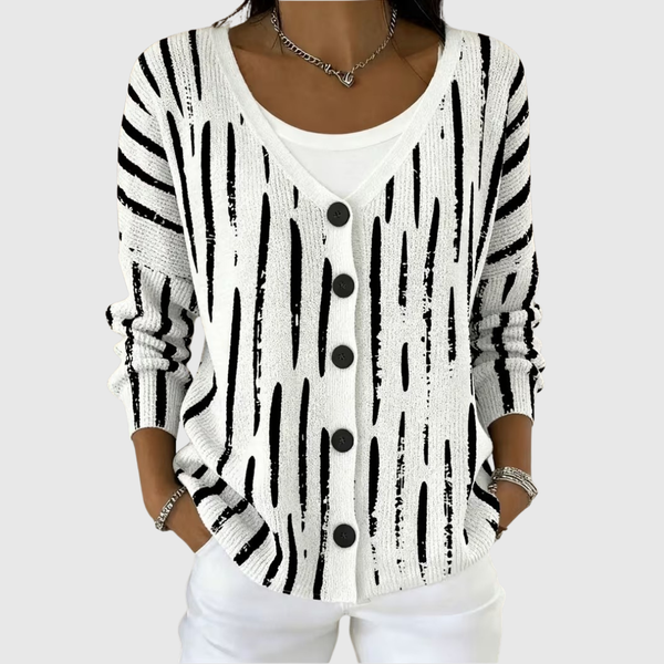 Violette | Cardigan Graphique Épuré