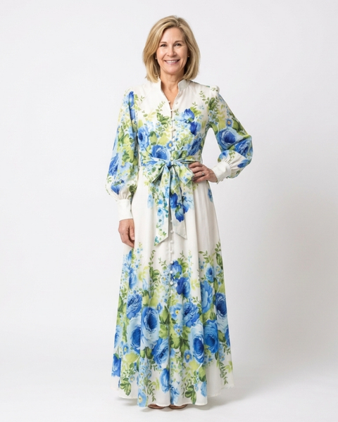 Adèle | Robe Maxi Fleurie Élégance Classique