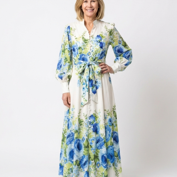 Adèle | Robe Maxi Fleurie Élégance Classique