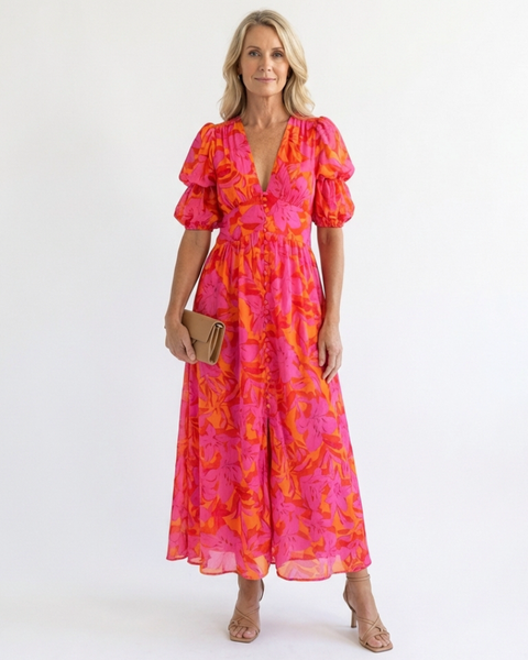 Flavie | Robe Maxi Fleurie Éclat Tropical