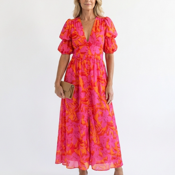 Flavie | Robe Maxi Fleurie Éclat Tropical