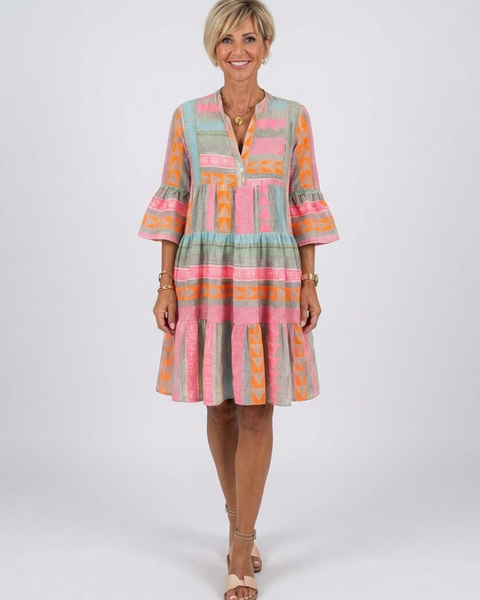 Alizée | Robe Courte Bohème Motifs Colorés