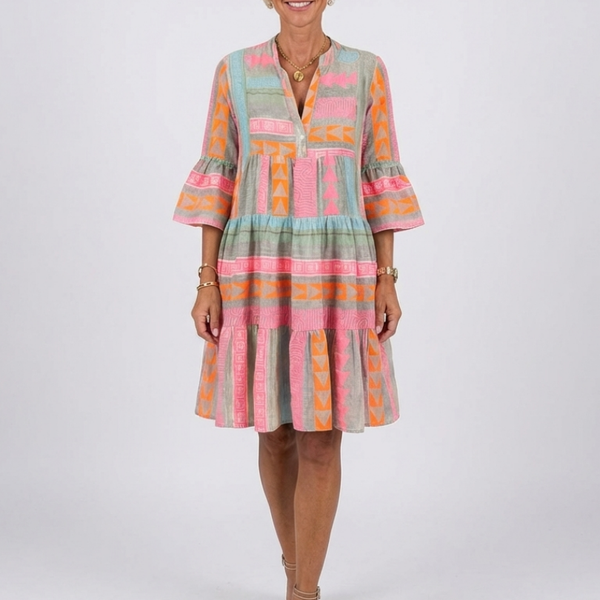 Alizée | Robe Courte Bohème Motifs Colorés
