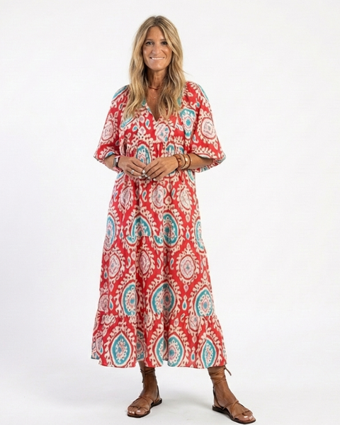 Sienna | Robe Maxi Bohème Imprimé Ethnique