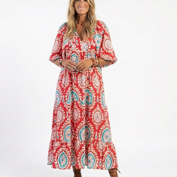 Sienna | Robe Maxi Bohème Imprimé Ethnique