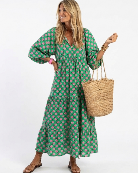Léonie | Robe Maxi Fleurie Bohème Décontractée