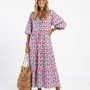 Mireya | Robe Maxi Bohème Imprimé Géométrique