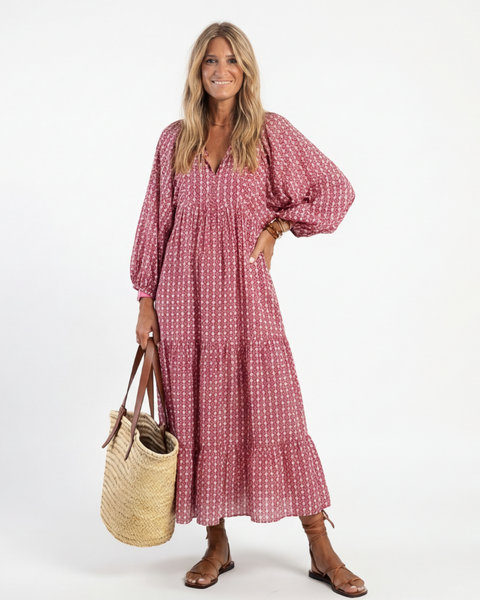 Léonie | Robe Maxi Bohème Imprimé Douceur