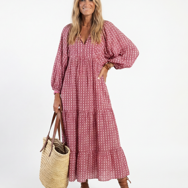 Léonie | Robe Maxi Bohème Imprimé Douceur