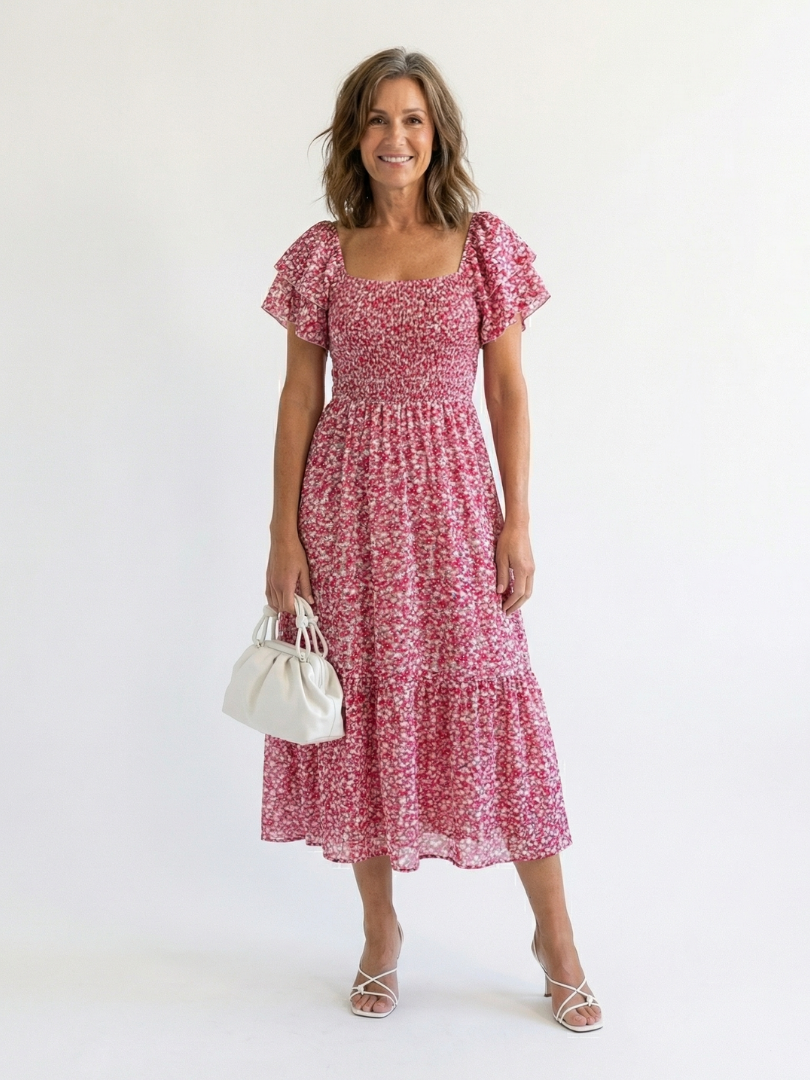 Juliette | Robe Maxi Fleurie Smockée Romantique