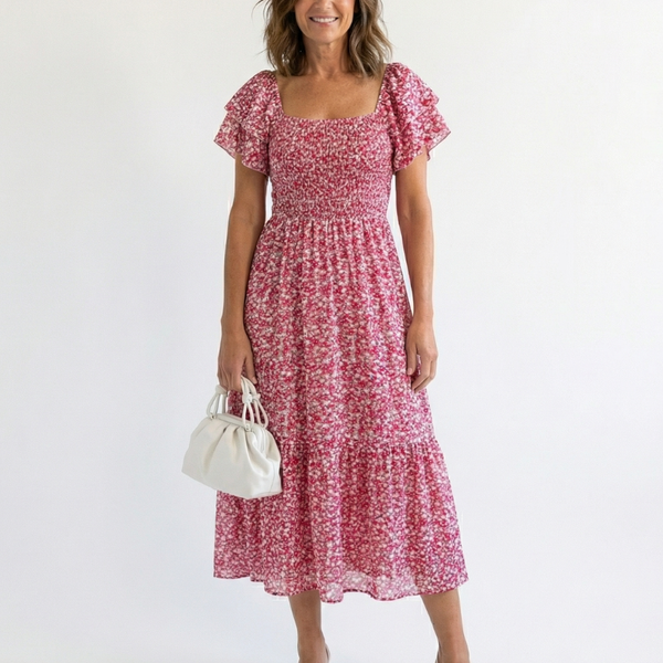 Juliette | Robe Maxi Fleurie Smockée Romantique