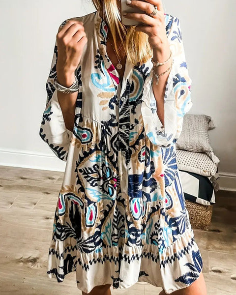 Émilie | Robe Bohème Imprimée