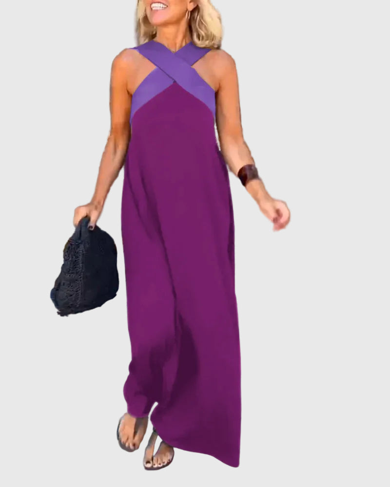 Léna | Robe Maxi Croisée Élégante