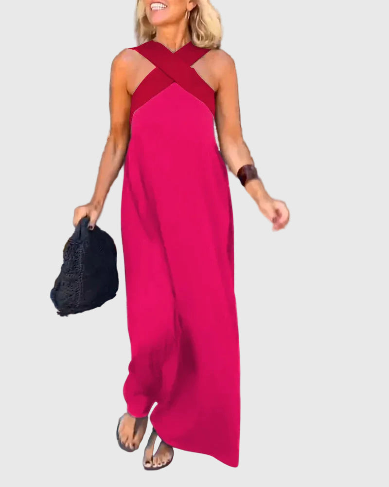 Léna | Robe Maxi Croisée Élégante