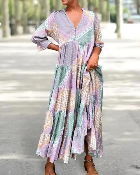 Aurianne | Robe Maxi Patchwork