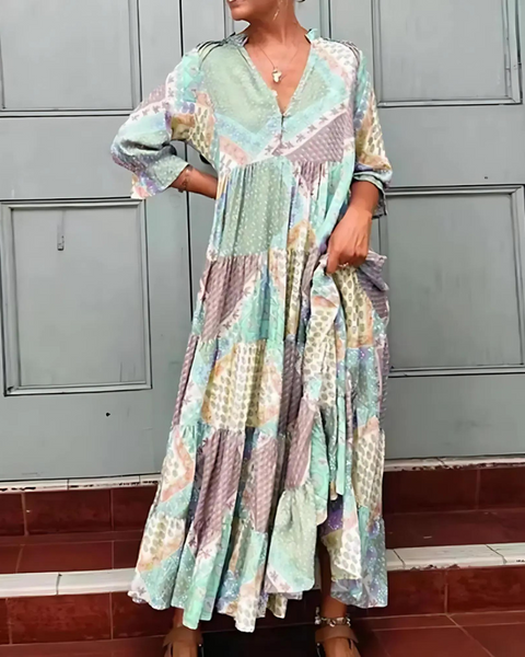 Aurianne | Robe Maxi Patchwork
