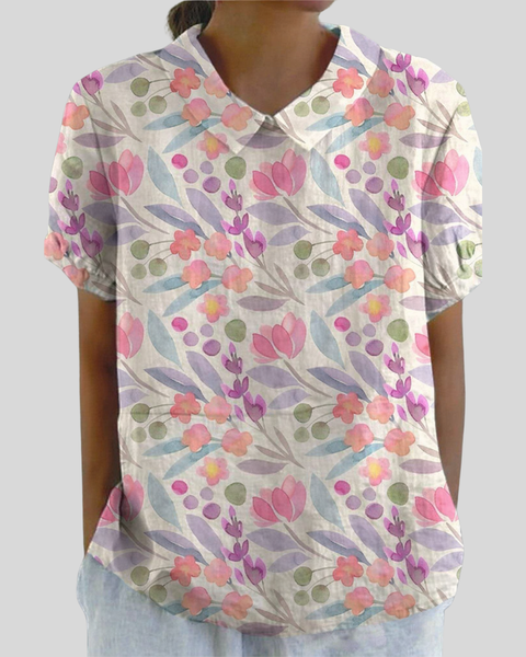Aurélie | Blouse Motif Floral Graphique