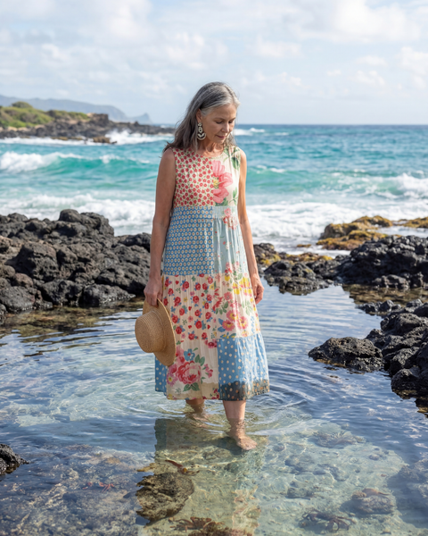 Kira | Robe Midi Florale Côtière