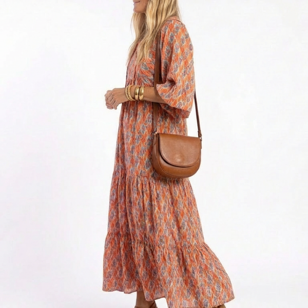 Océane | Robe Maxi Bohème Imprimé Chaleureux
