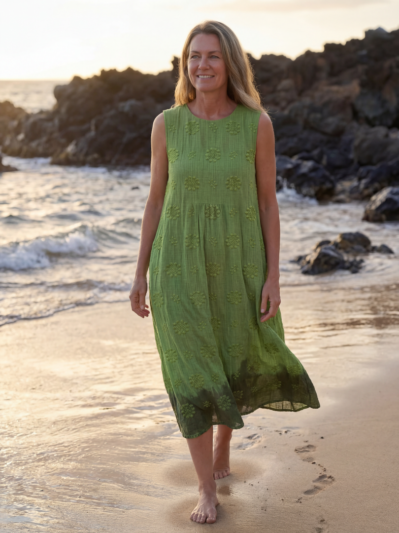 Kapua | Robe Midi Texturée de Jardin