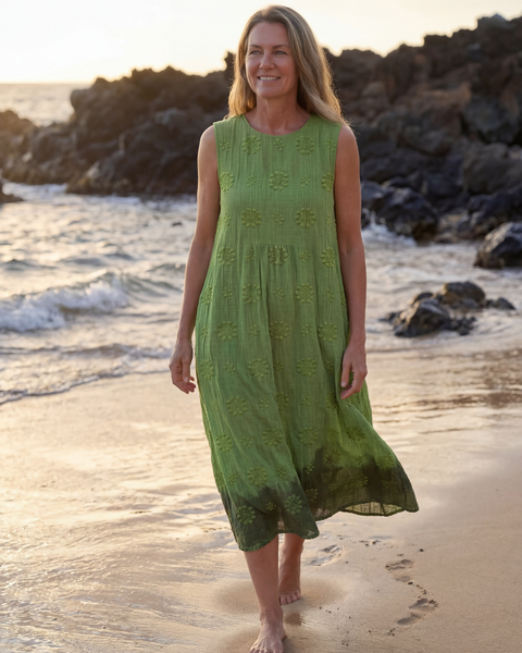 Kapua | Robe Midi Texturée de Jardin