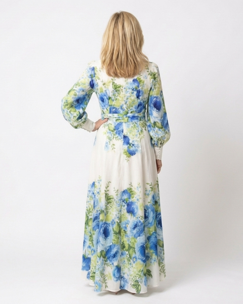 Adèle | Robe Maxi Fleurie Élégance Classique