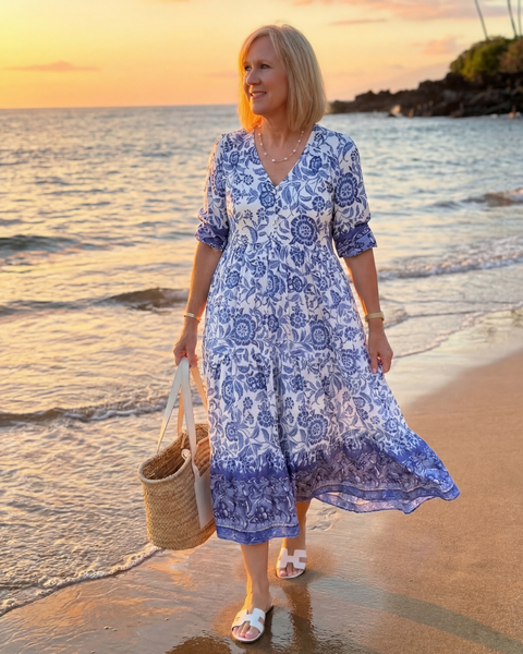 Nalani | Robe Midi en Porcelaine