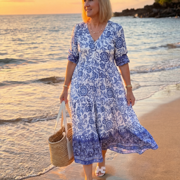 Nalani | Robe Midi en Porcelaine
