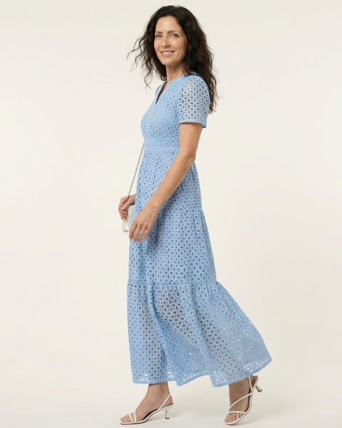 Célestine | Robe Maxi Broderie Anglaise Élégance Pure