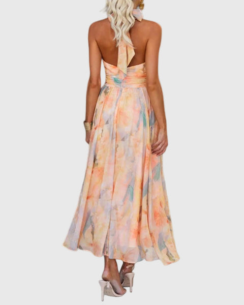 Élodie | Robe Maxi Aquarelle Élégante