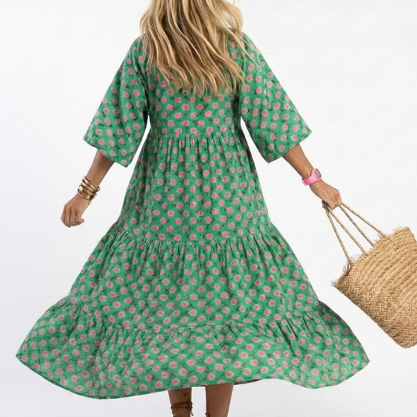 Léonie | Robe Maxi Fleurie Bohème Décontractée