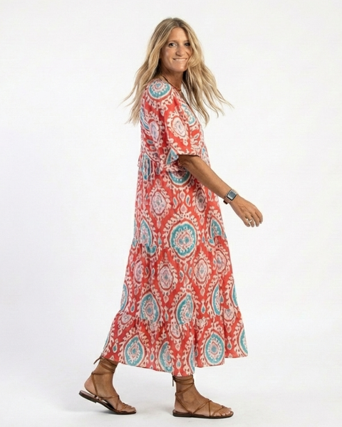 Sienna | Robe Maxi Bohème Imprimé Ethnique