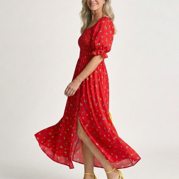 Camille | Robe Maxi Fleurie Smockée Élégance