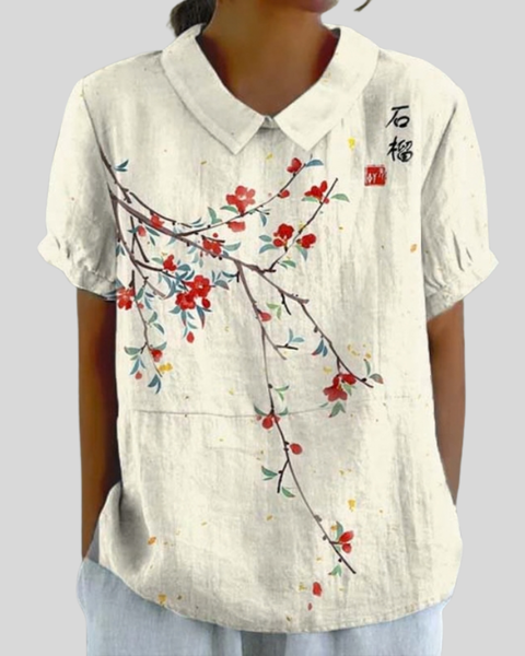 Suzanne | Blouse Fleurie Minimaliste