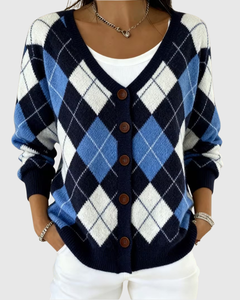 Azélie | Cardigan Motif Losanges
