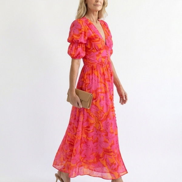 Flavie | Robe Maxi Fleurie Éclat Tropical