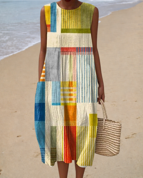 Madeleine | Robe Midi Graphique