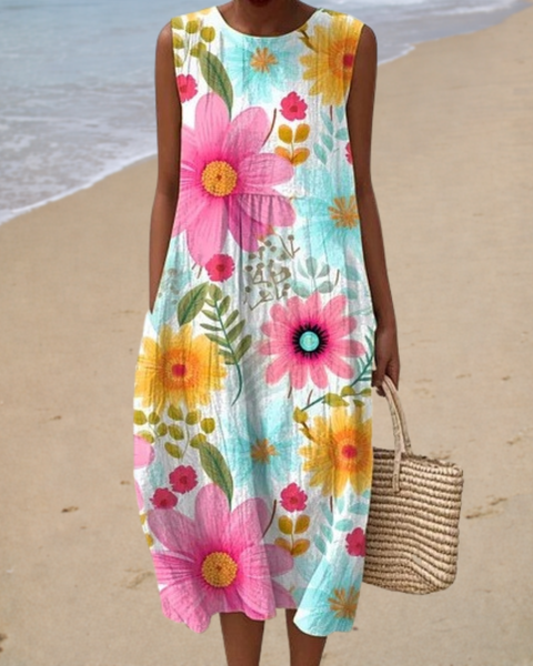 Adélaïde | Robe Midi Fleurie