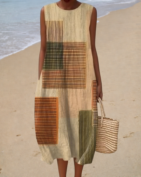 Aurélie | Robe Midi Graphique