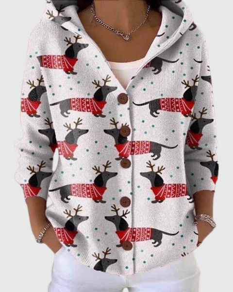 Bertille | Cardigan Chiens Festifs