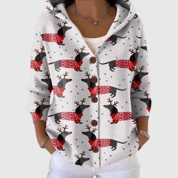 Bertille | Cardigan Chiens Festifs