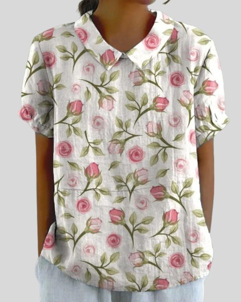 Élodie | Blouse Roses Délicates