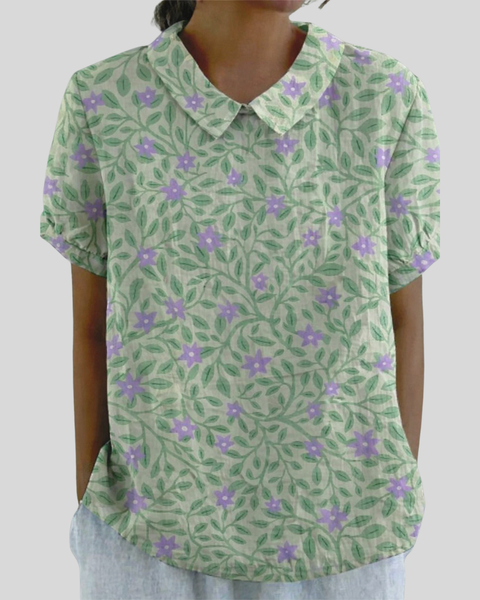 Lucienne | Blouse Feuillage Fleuri