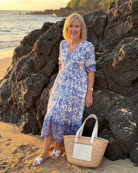 Nalani | Robe Midi en Porcelaine