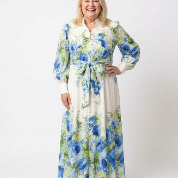 Adèle | Robe Maxi Fleurie Élégance Classique