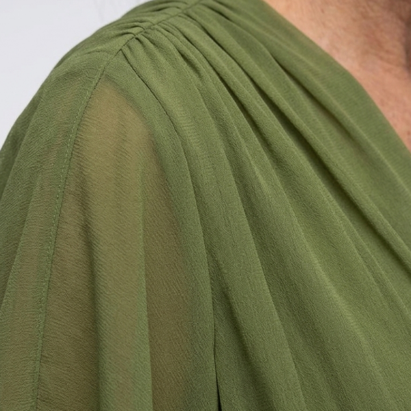 Olivia | Robe Midi Drapée Élégance Naturelle