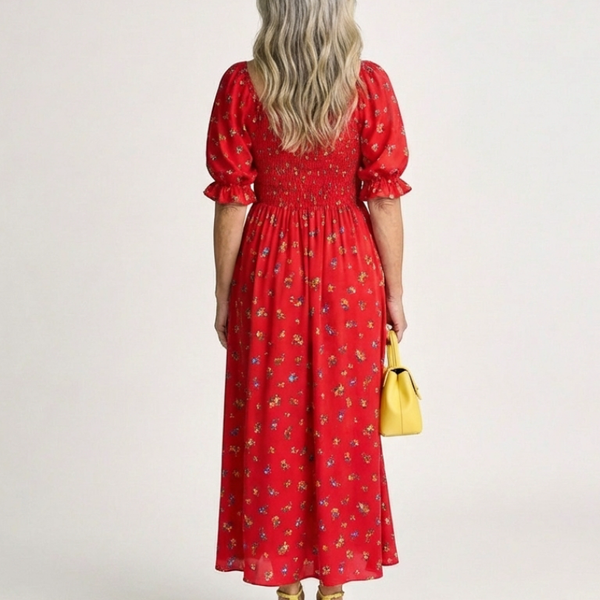 Camille | Robe Maxi Fleurie Smockée Élégance
