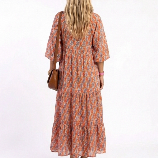 Océane | Robe Maxi Bohème Imprimé Chaleureux